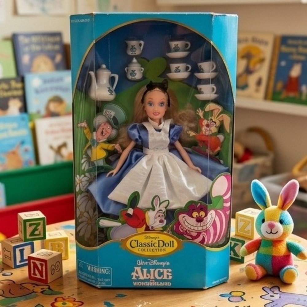 Vintage Disney Classic Doll Collection Alice in Wonderland Tea Party Set NIB